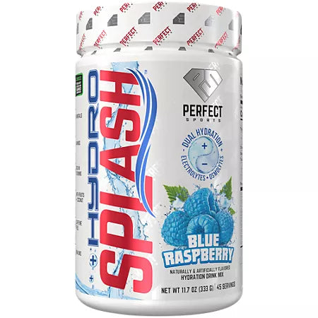 퍼펙트 스포츠 하이드로 스플래시 전해질 파우더 블루 라즈베리 11.7 oz., 45 Servings – 전해질·오스몰라이트 복합 파우더