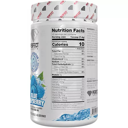 퍼펙트 스포츠 하이드로 스플래시 전해질 파우더 블루 라즈베리 11.7 oz., 45 Servings – 전해질·오스몰라이트 복합 파우더