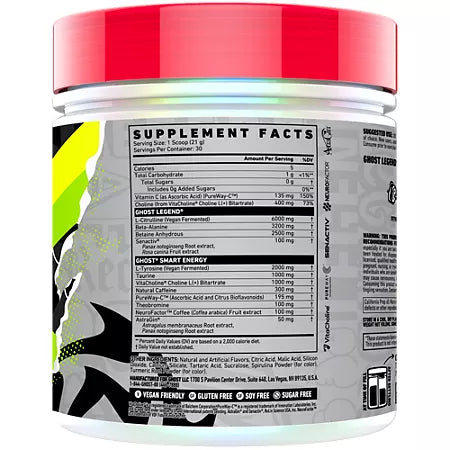 고스트 레전드 V4 프리워크아웃 일렉트릭 라임에이드 22.2oz 30회분