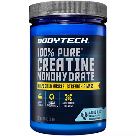 BodyTech 100% Pure Creatine Monohydrate Powder – Micronized – Arctic Blast (13 oz./55 Servings)