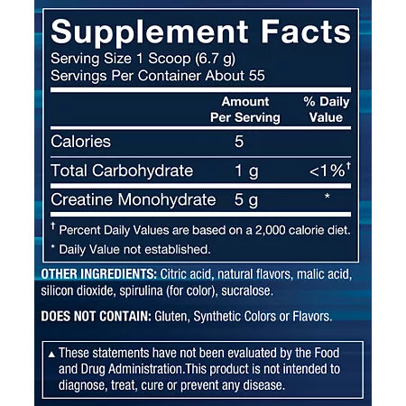 BodyTech 100% Pure Creatine Monohydrate Powder – Micronized – Arctic Blast (13 oz./55 Servings)