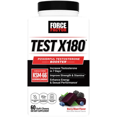 포스팩터 테스트 X180 베리 블라스트 남성 에너지·스태미나 폭발 테스토스테론 부스터 소프트츄 60정