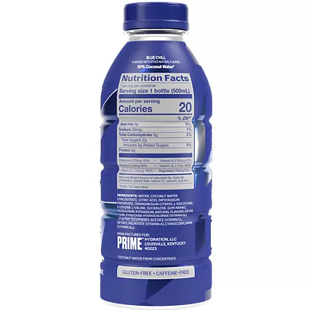 프라임 하이드레이션 BCAA 블렌드 블루 칠 16.9 fl. oz., 12 pk. – BCAA 함유 수분 보충 음료