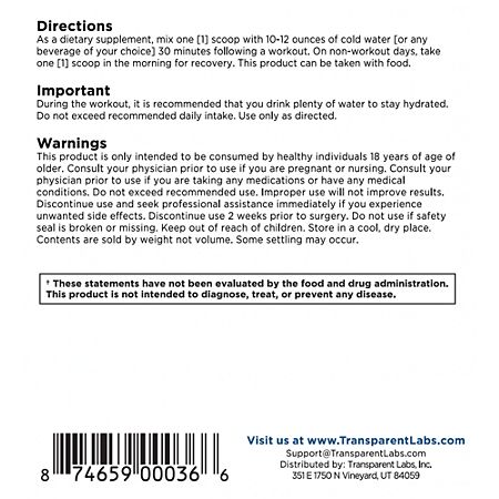 Transparent Labs Creatine HMB – Unflavored (60 Servings)