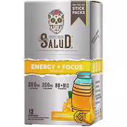 테이스트 살루드 에너지 + 포커스 드링크 믹스 파인애플 망고 12 스틱 – 200 mg 카페인 함유 에너지 믹스