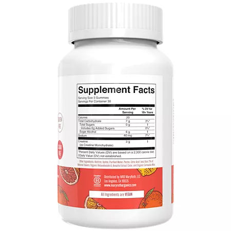 MARYRUTH'S Creatine Gummies - Tangerine Citrus (90 Gummies)