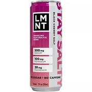 LMNT 스파클링 전해질 드링크 블랙 체리 12 fl. oz., 12 병 – 무설탕 탄산 전해질 음료