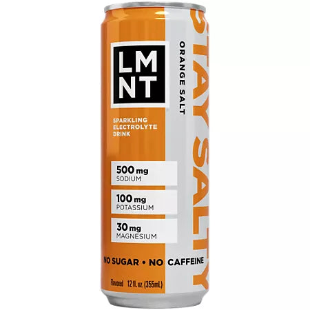 LMNT 스파클링 전해질 드링크 오렌지 체리 12 fl. oz., 12 병 – 무설탕 탄산 전해질 음료