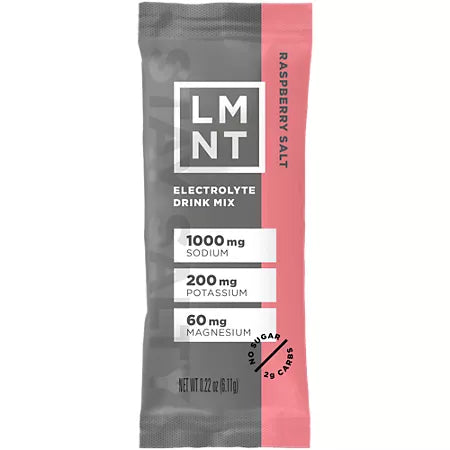 LMNT 전해질 드링크 믹스 라즈베리 솔트 12 스틱 – 무설탕 전해질 파우더