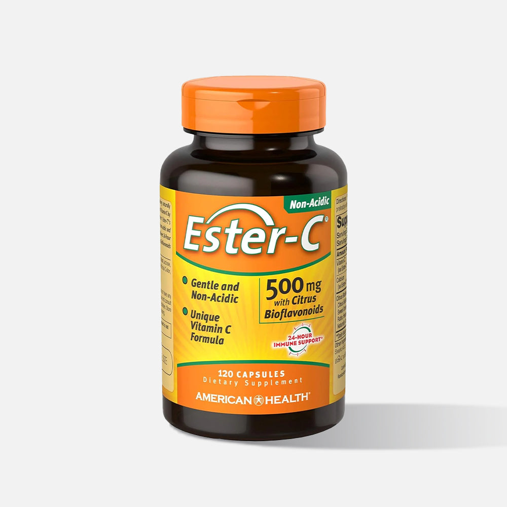 아메리칸 헬스 에스터-C 500mg + 바이오플라보노이드 – 속편한 비타민C·면역·항산화, 120정