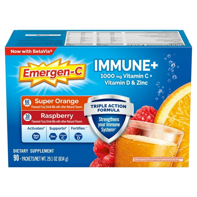 에머전C 이뮨+ 트리플액션 비타민C 파우더 90포 — 면역·항산화·에너지 증진