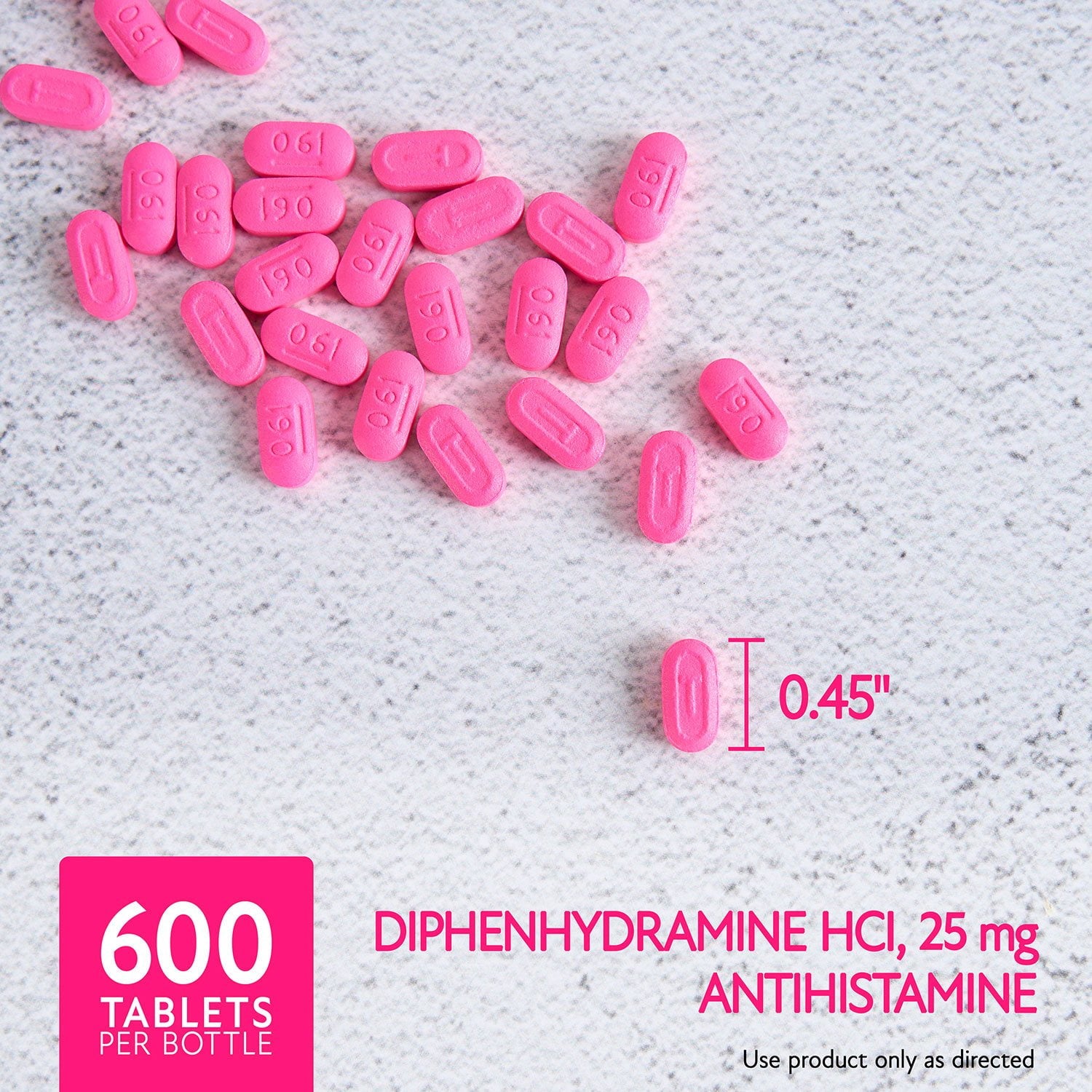 멤버스마크 알레르기 완화 디펜히드라민 25mg, 600정 — 밤 알레르기·가려움 완화