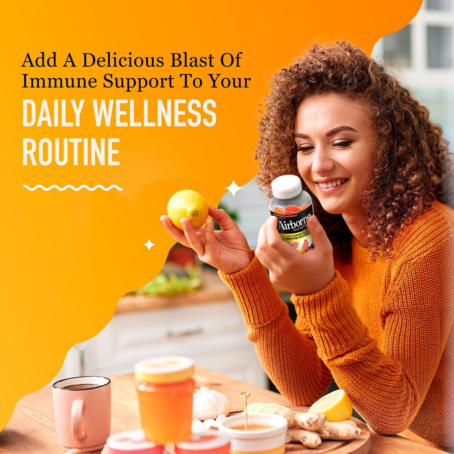 에어본 비타민C 750mg 이뮨 서포트 구미 75개 — 면역 강화 구미 영양제