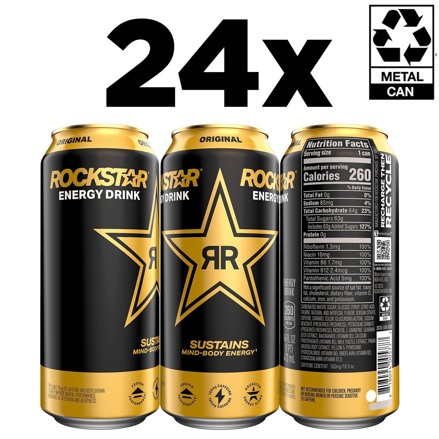 락스타 에너지 오리지널 16 fl. oz × 24 – 클래식 에너지 드링크