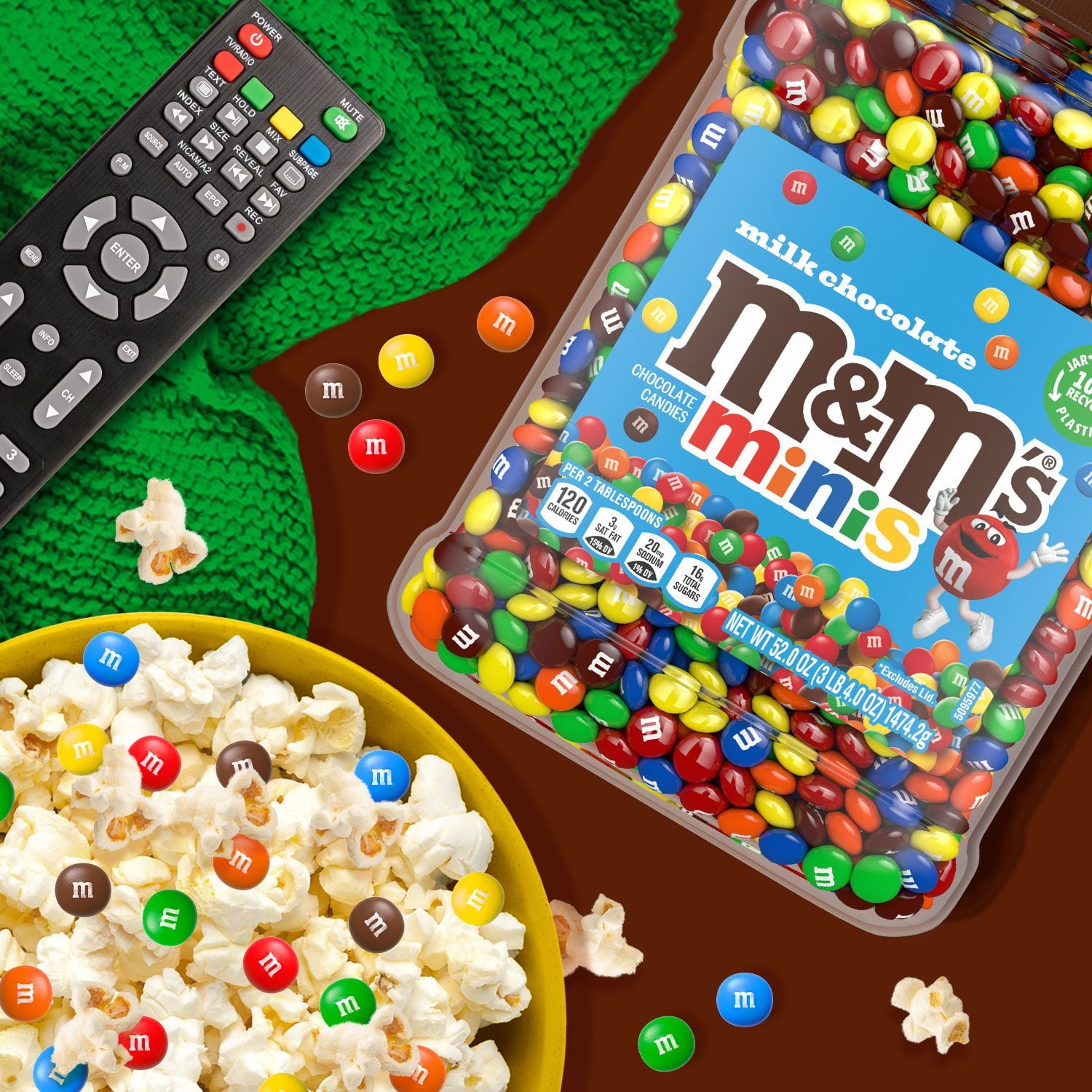 엠앤엠 미니즈 밀크 초콜릿 캔디 52oz — 작은 사이즈 M&M 미니