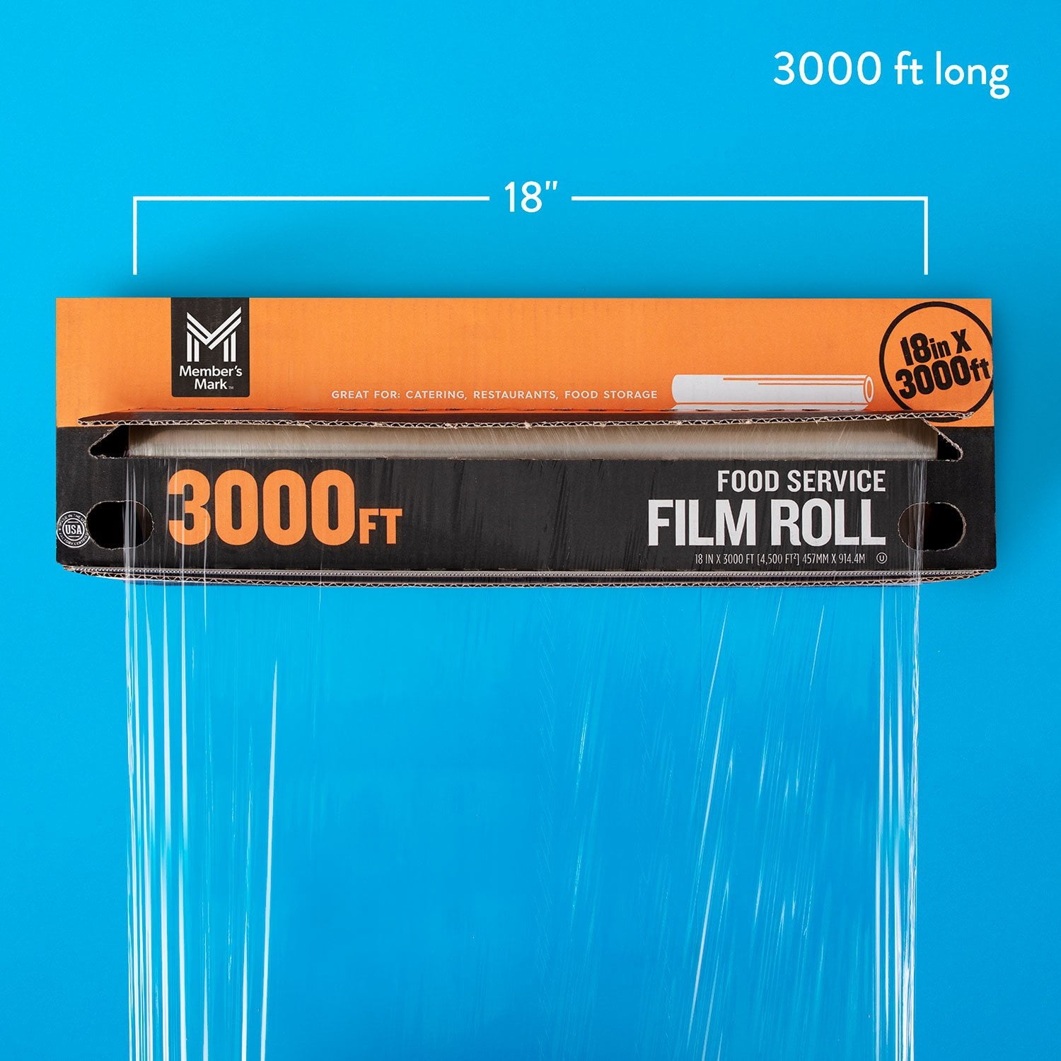 멤버스마크 푸드서비스 필름 18" × 3000' — 업소용 식품 랩