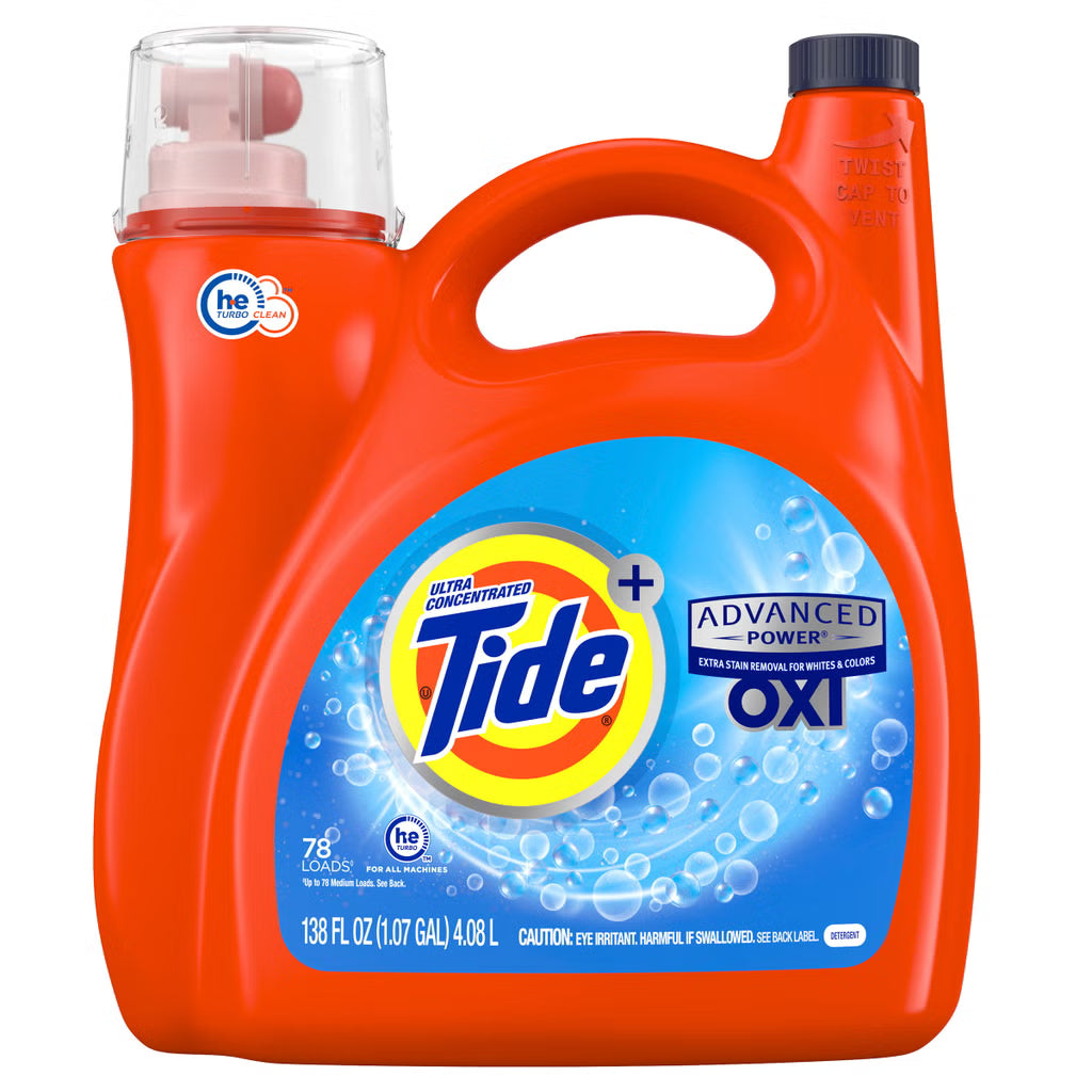 Tide Plus Advanced Power with Oxy Liquid Laundry Detergent Original 138 fl oz, 78 washes