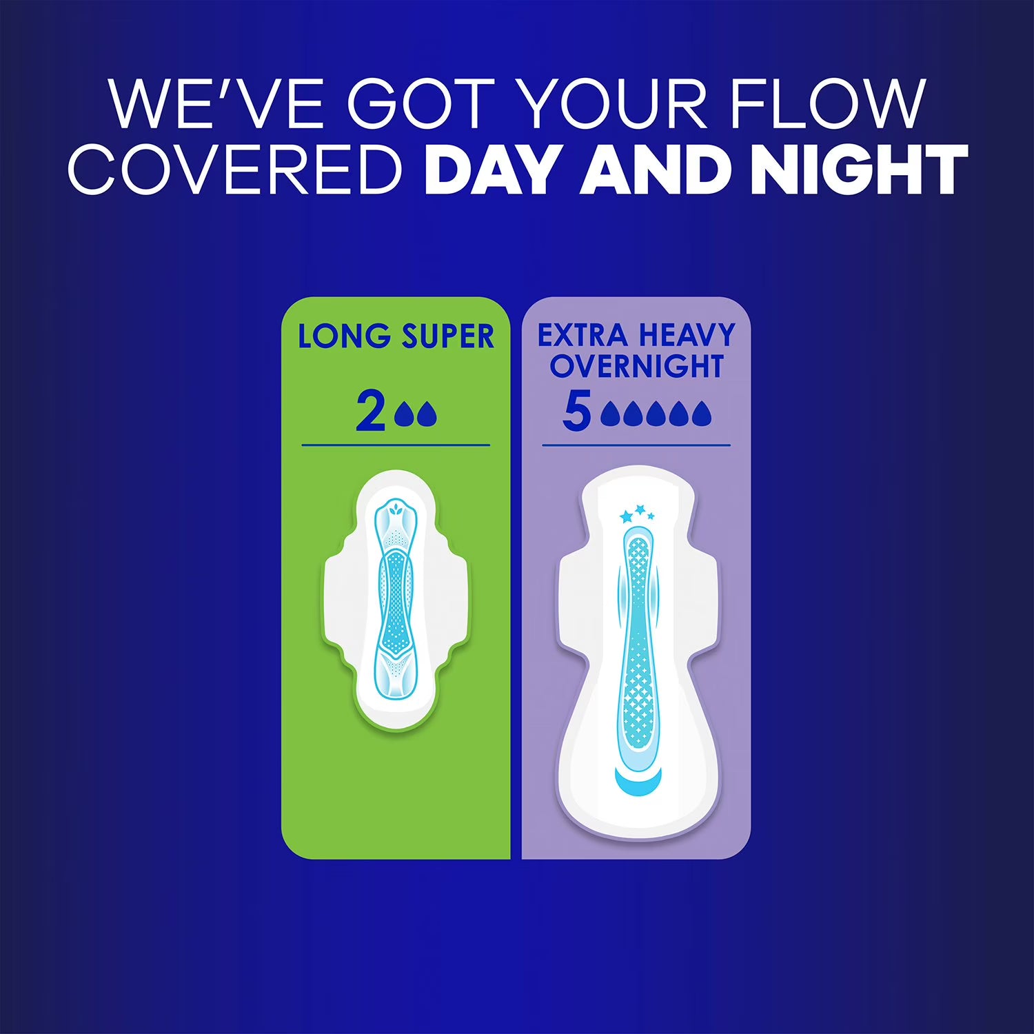 올웨이즈 맥시 대용량 오버나이트 날개형 생리대 사이즈 5 54 ct. – 도톰한 맥시 타입으로 밤 시간대 사용을 고려한 안정적인 착용감과 흡수