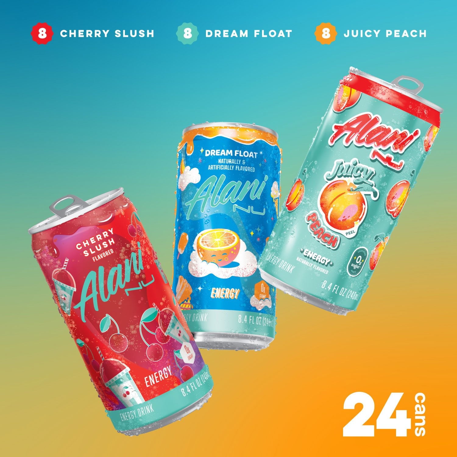 알라니 누 미니 에너지 버라이어티 8.4 fl. oz × 24 – 소용량 에너지