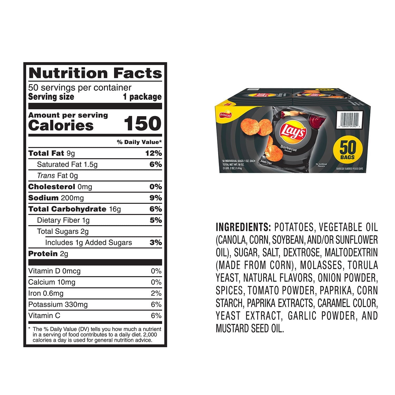 레이스 바비큐 포테이토칩 1oz × 50팩