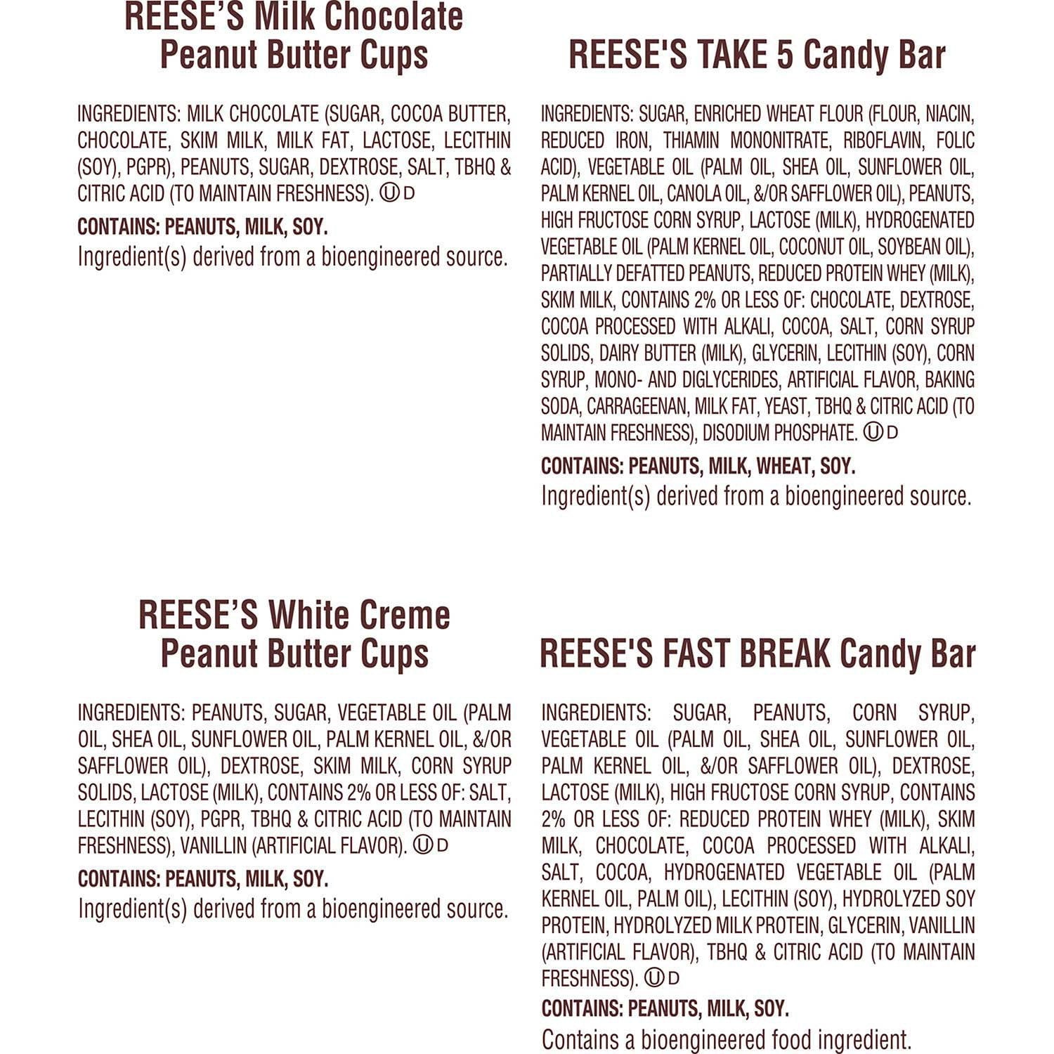 리시스(REESE'S) 피넛버터 캔디 버라이어티팩 20팩 — 미니·바이트·컵 조합팩
