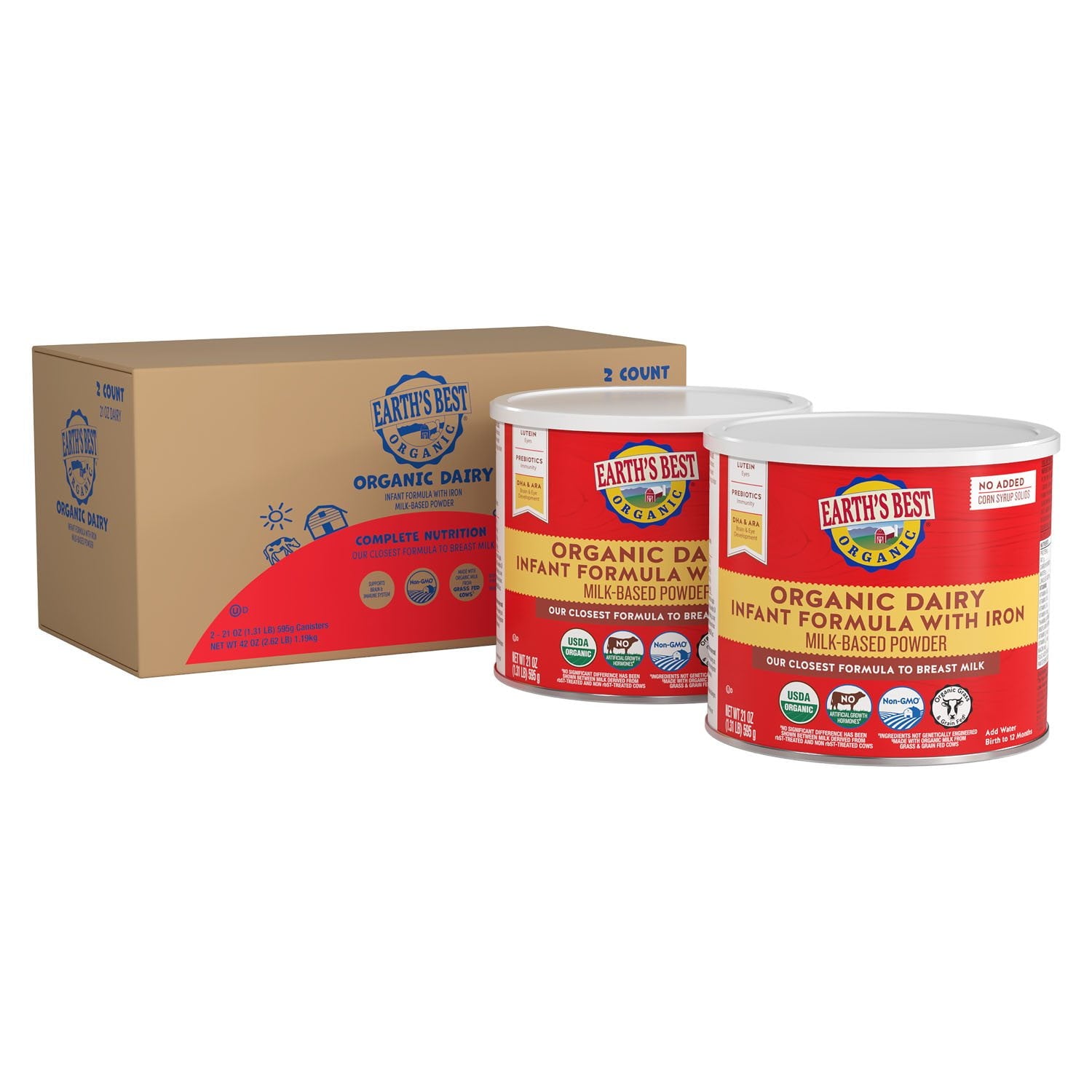 얼스베스트 유기농 철분 강화 분유 2팩 – 유기농 우유 기반 영양식