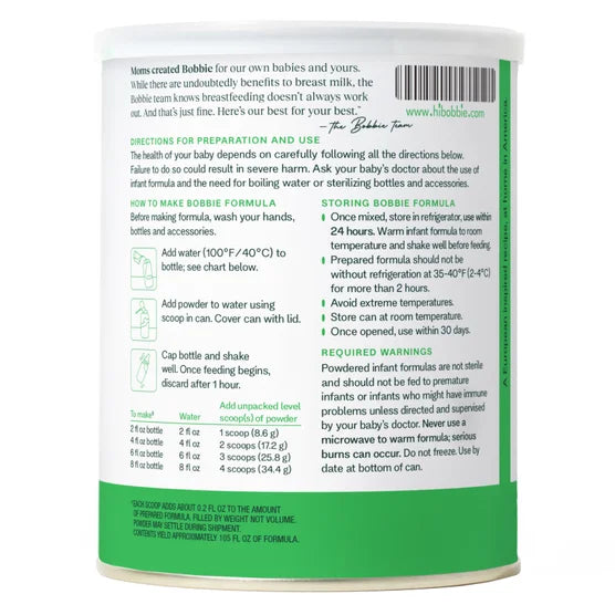 바비 유기농 오리지널 인펀트 포뮬러 14.1 oz × 2-pack – USDA 오가닉 영유아용 분유