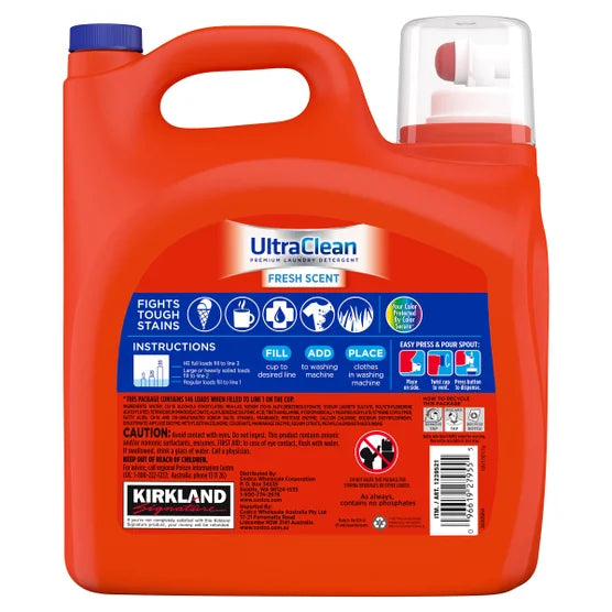 커클랜드 시그니처 울트라 클린 HE 액체 세제 194 fl oz / 146회 – 고효율 세탁기 전용