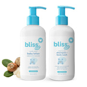 블리스(Bliss) 베이비 배스 번들 2-in-1 샴푸+바디워시 & 로션 8oz × 2 — 저자극 보습 케어