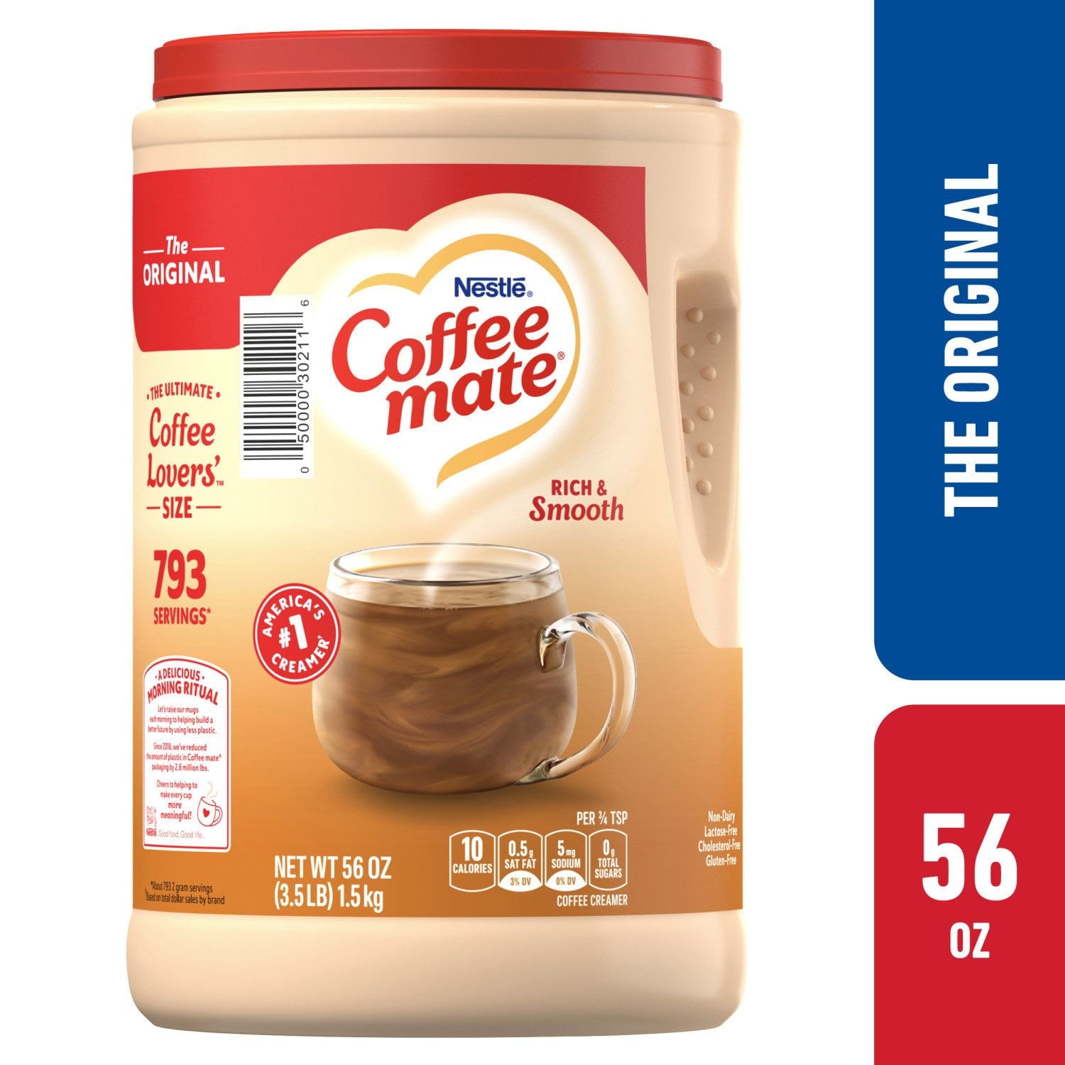 네슬레 커피메이트 오리지널 파우더 크리머 56 oz – 대용량 분말형 크리머