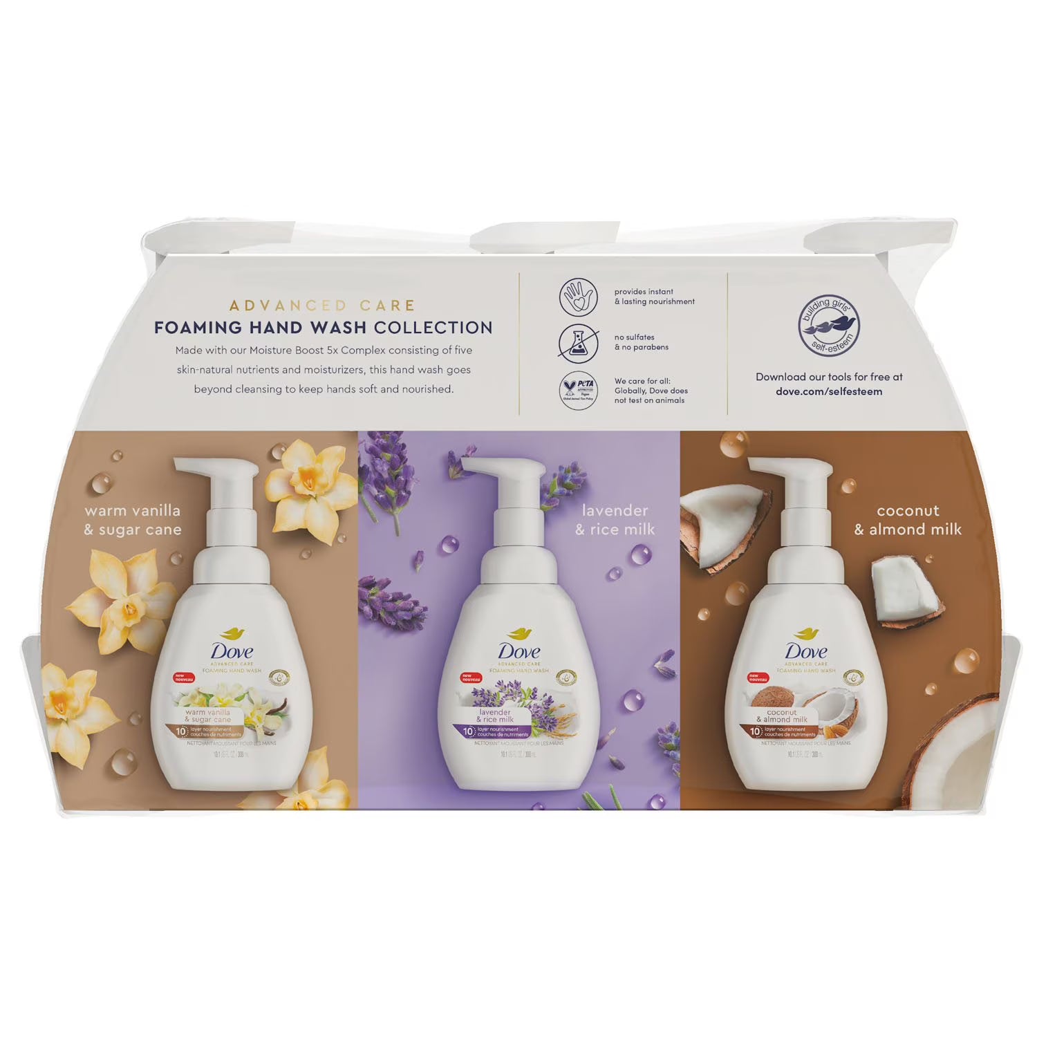 도브 포밍 핸드워시 버라이어티 팩 10.1 fl. oz., 3 pk. – 풍성한 거품 타입으로 손을 부드럽게 세정하며 여러 향을 골고루 사용할 수 있는 구성