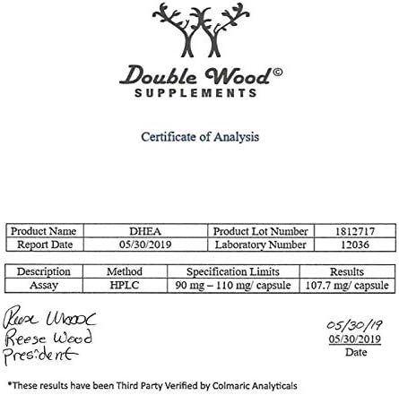 더블우드 DHEA 100mg, 180캡슐 – 고함량 6개월 분량 · 호르몬 밸런스 · 건강한 에이징 지원