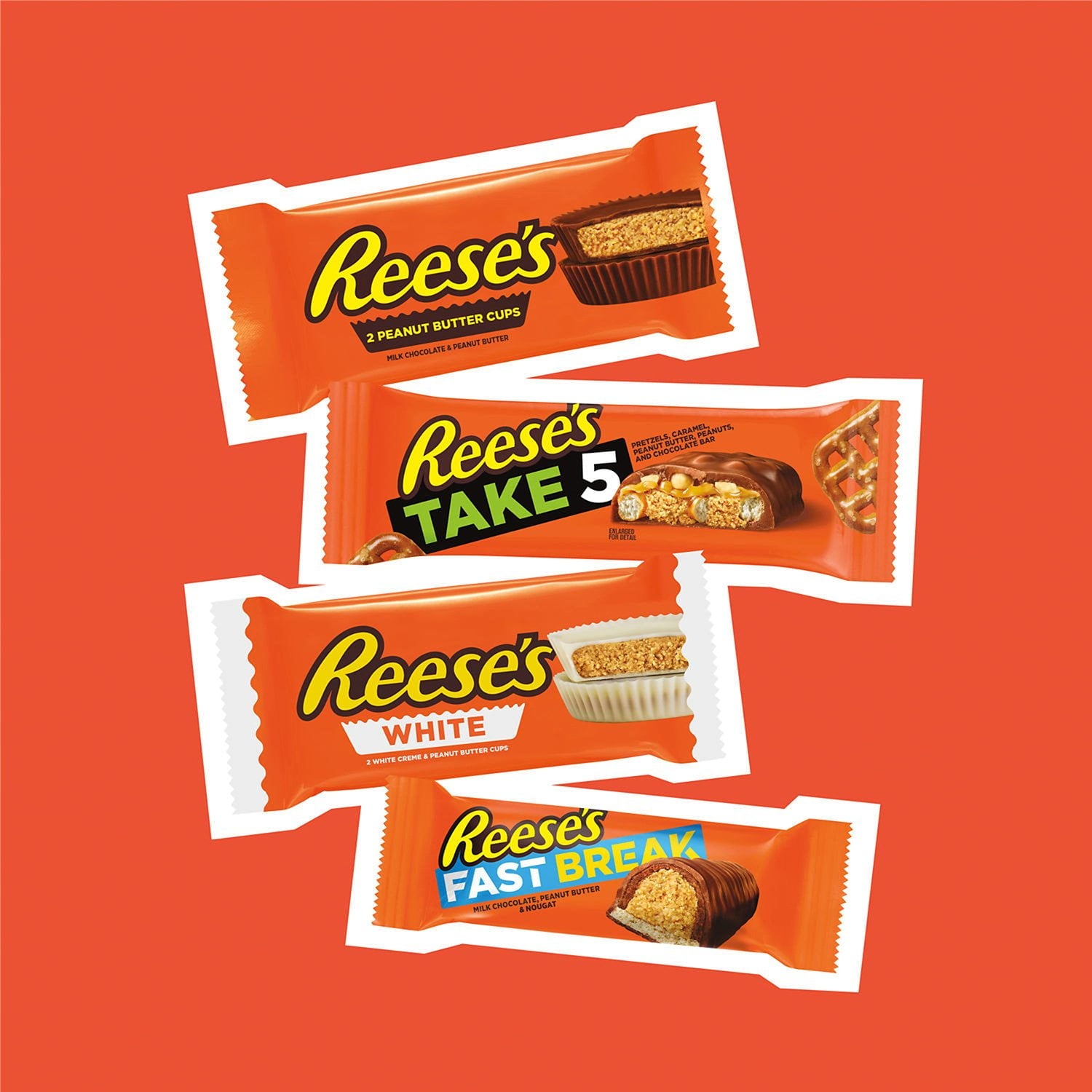 리시스(REESE'S) 피넛버터 캔디 버라이어티팩 20팩 — 미니·바이트·컵 조합팩