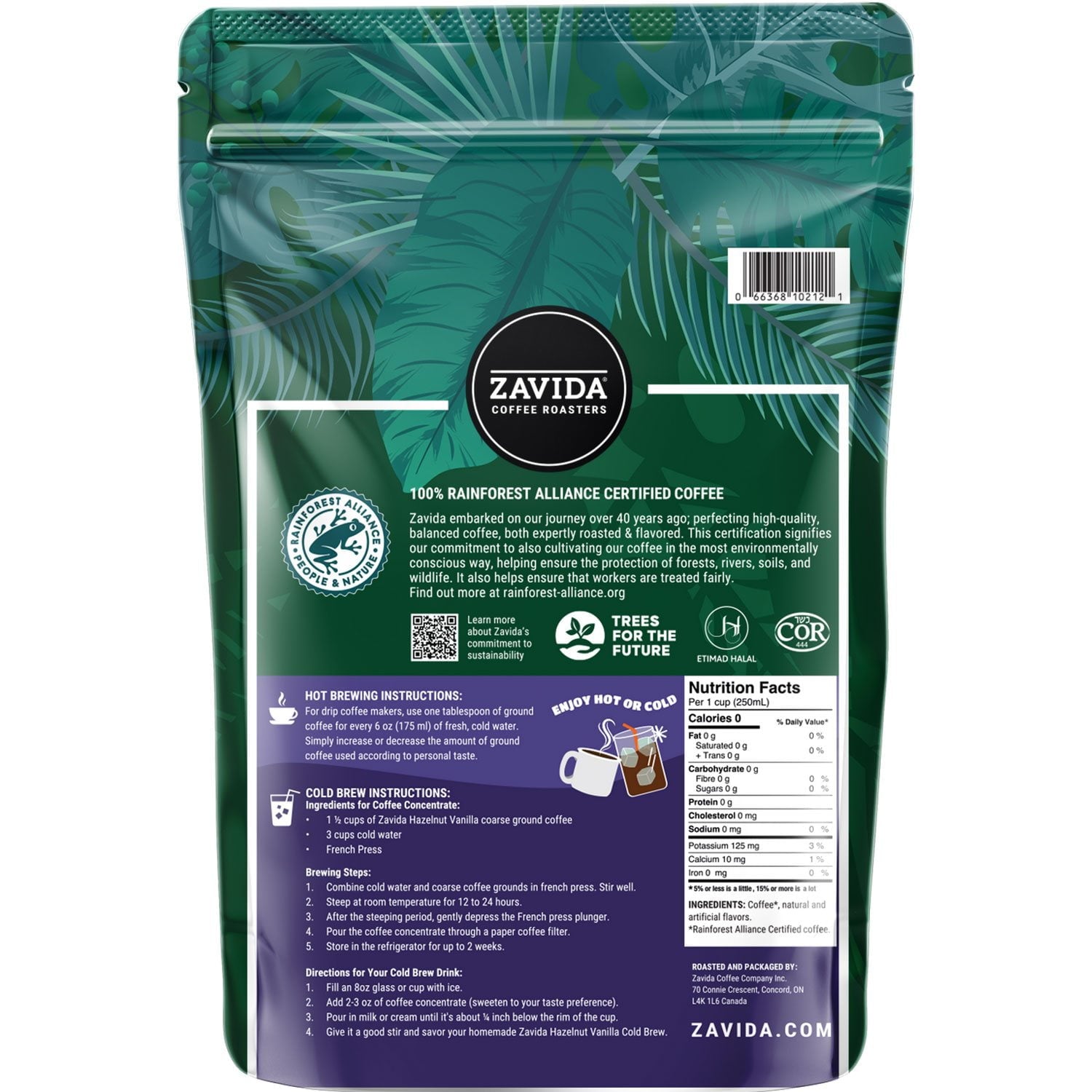 자비다 헤이즐넛 바닐라 홀빈 32 oz – 고급 헤이즐넛·바닐라 향 블렌드