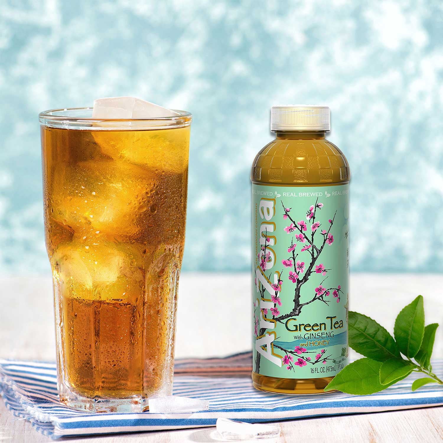아리조나 그린티 인삼 & 꿀 16 fl oz × 24 pk – 인삼과 꿀이 들어간 상큼한 녹차 음료