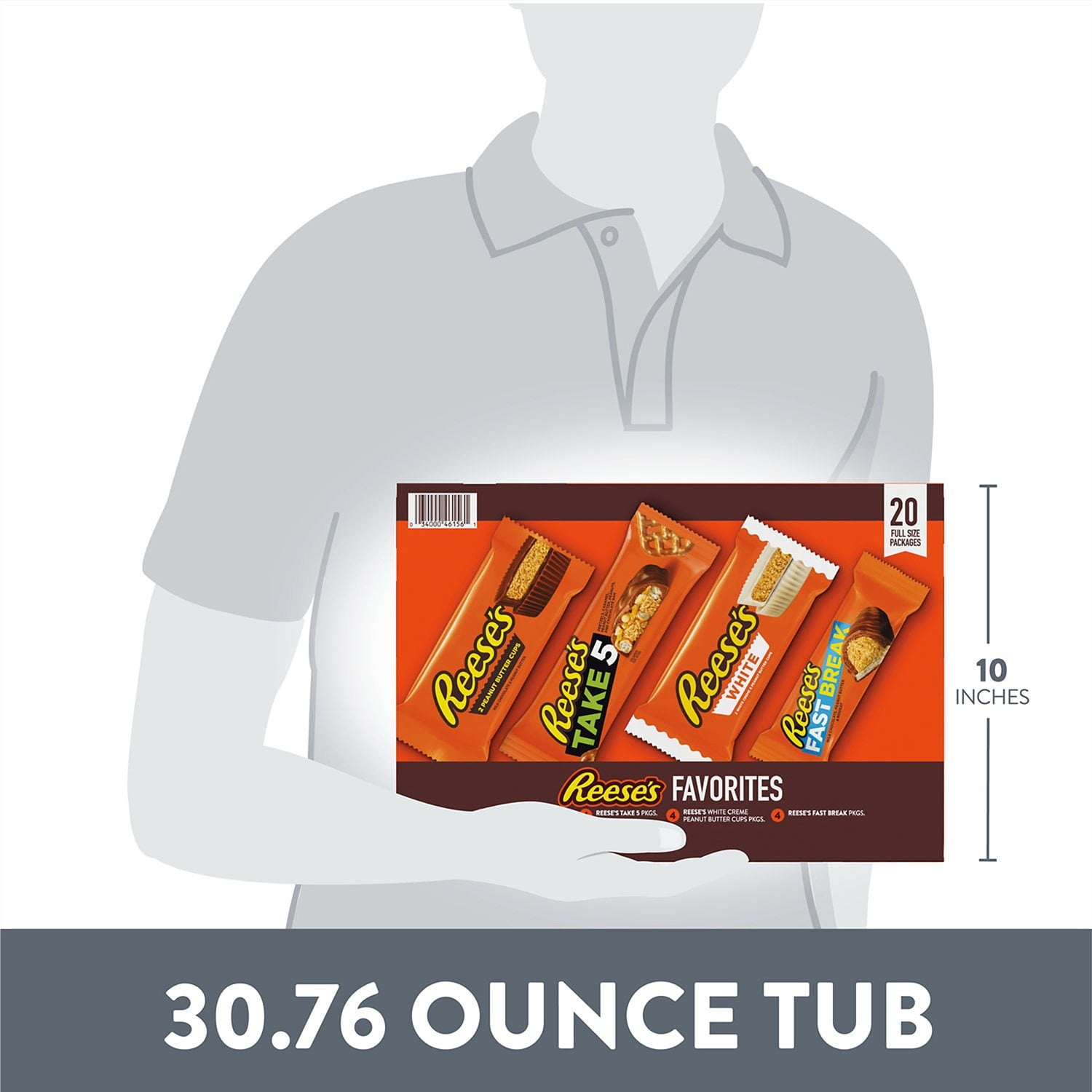 리시스(REESE'S) 피넛버터 캔디 버라이어티팩 20팩 — 미니·바이트·컵 조합팩