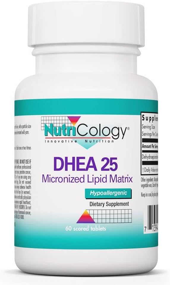 NutriCology DHEA 25mg Micronized Lipid Matrix 60 Tablets 뉴트리콜로지 DHEA 60정