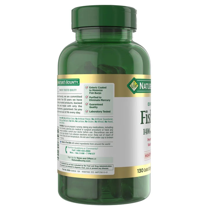 네이처스 바운티 피쉬오일 1400mg – 고함량 오메가3·심혈관 케어, 130소프트젤