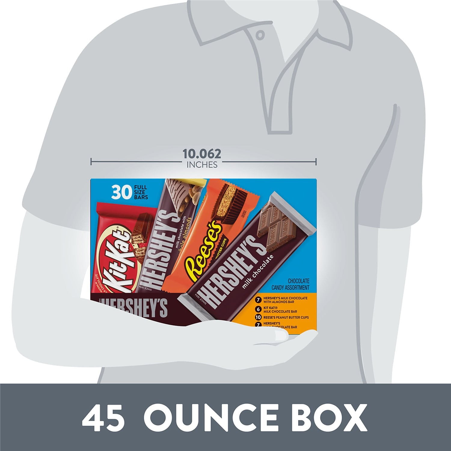 허쉬(HERSHEY'S) 버라이어티팩 밀크 초콜릿 캔디 30팩 — 다양한 미니 초콜릿 세트