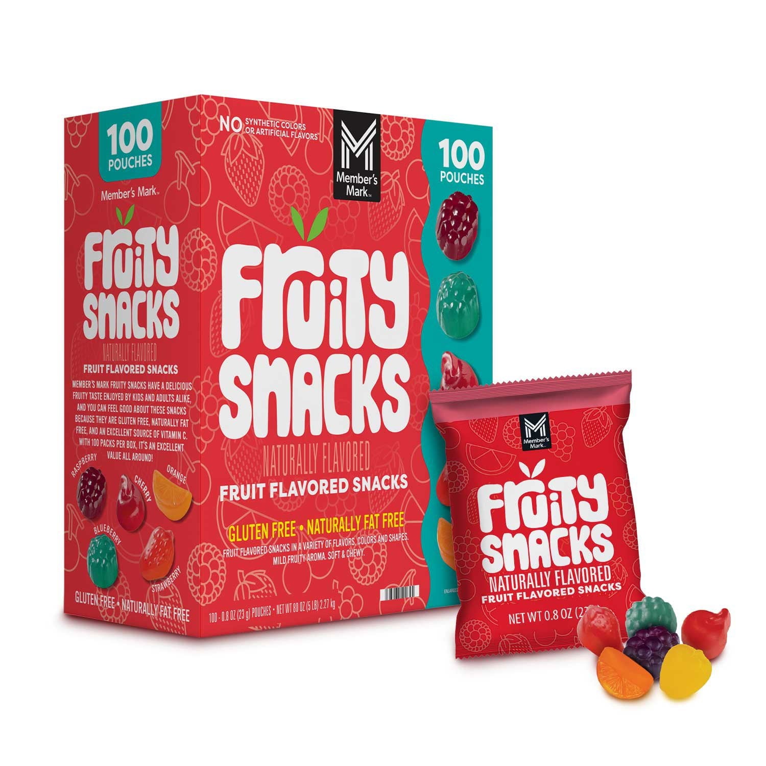 멤버스마크 프루티 스낵 0.8oz × 100 — 과일맛 쫄깃 젤리 스낵