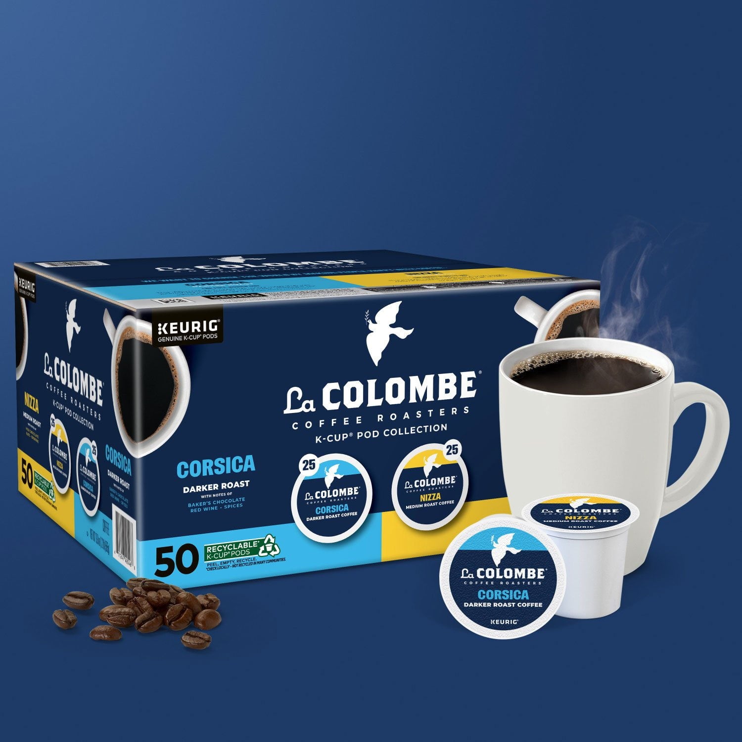라 콜롬브 미디엄–다크 로스트 커피 캡슐 버라이어티 50 ct – 스페셜티 로스터 인기 구성