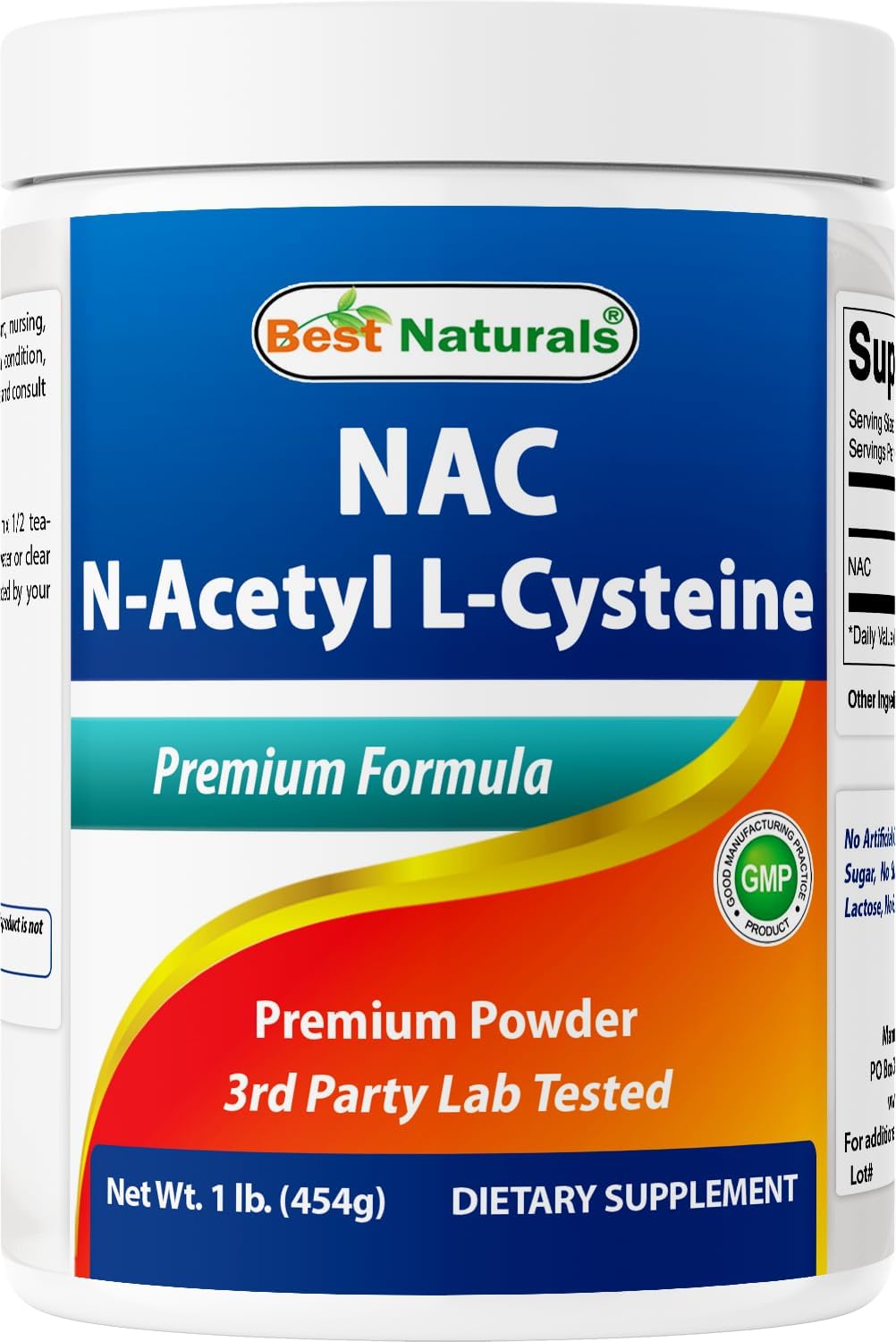 베스트 내추럴스 NAC 분말 454g – 순수 N-아세틸 L-시스테인 · 글루타치온 항산화 관리