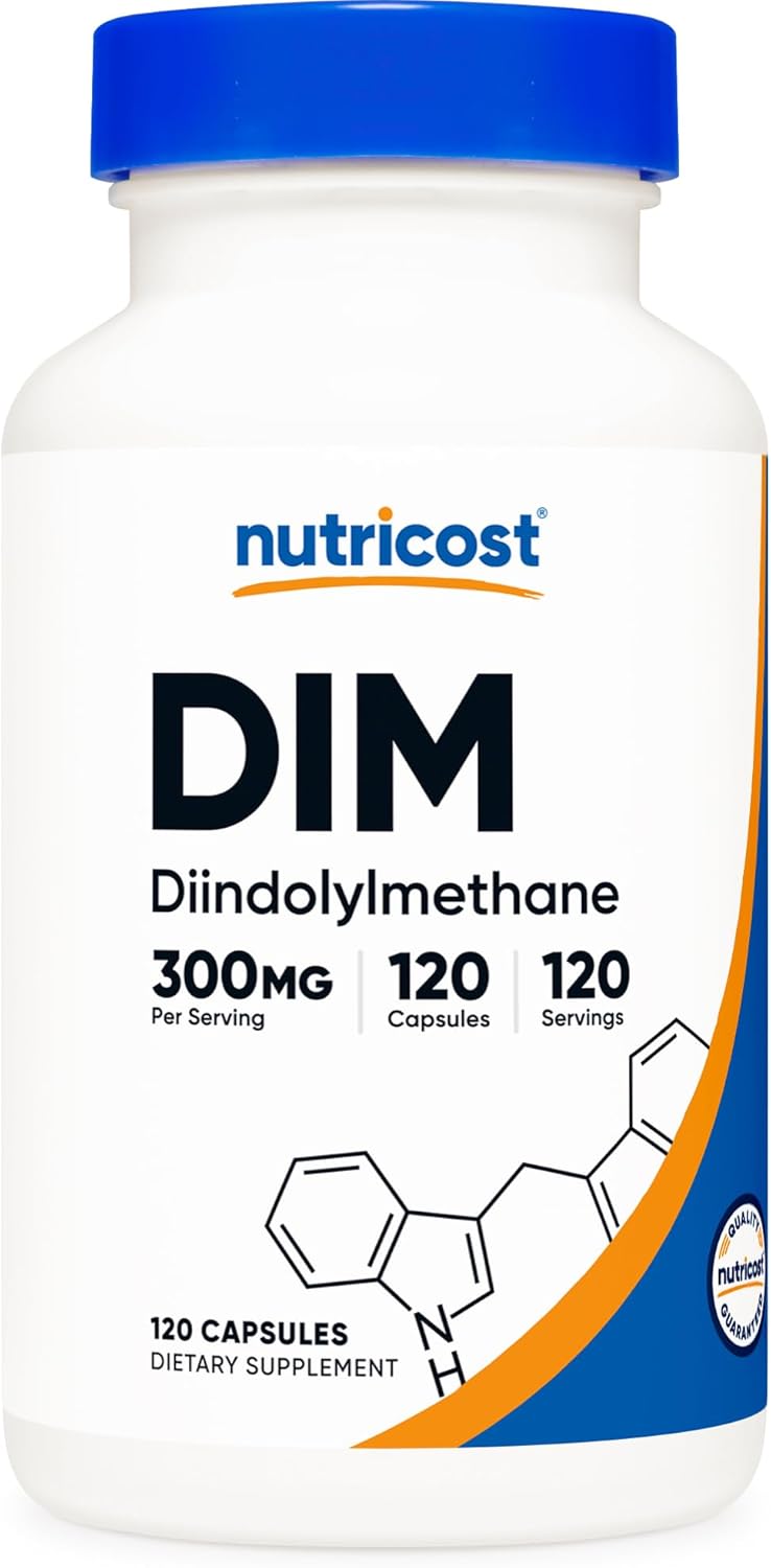 뉴트리코스트 DIM(디인돌릴메탄) 300mg 여성 호르몬 밸런스·항산화 건강 관리 바이오페린 함유 120 베지캡슐