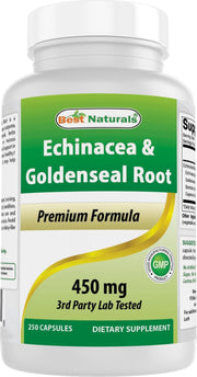 베스트 내추럴스 에키네시아 골든씰 루트 Echinacea Goldenseal 450mg 250캡슐