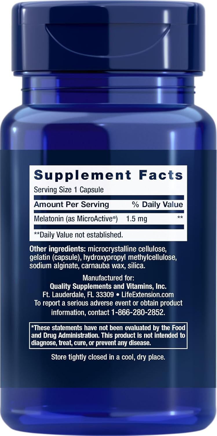 라이프익스텐션 멜라토닌 IR/XR 1.5mg 60 캡슐 제품 이미지