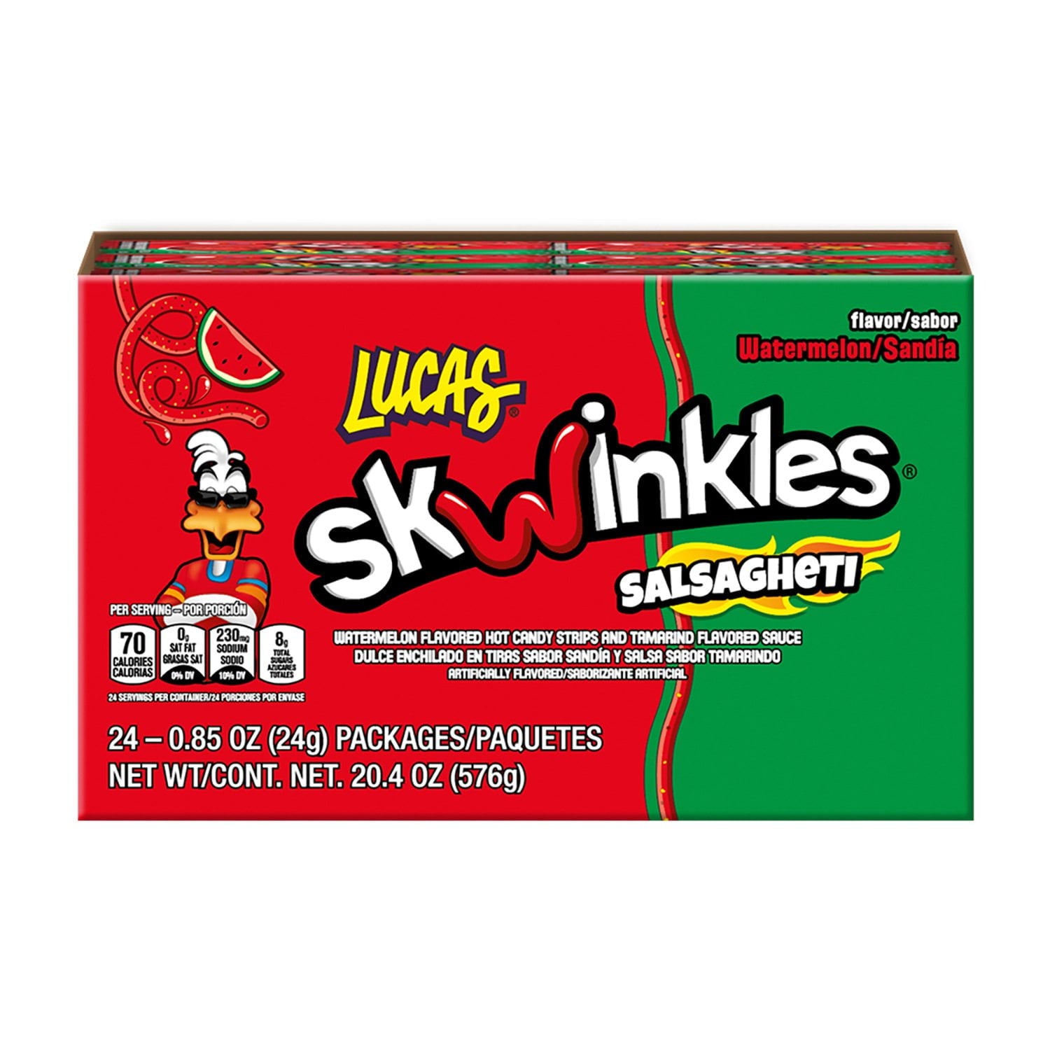 살사게티 수박맛 캔디 0.84oz × 24팩 – 달콤·새콤·살짝 매운 맛으로 중독성 강한 멕시칸 스타일 간식, 아이·성인 모두 인기