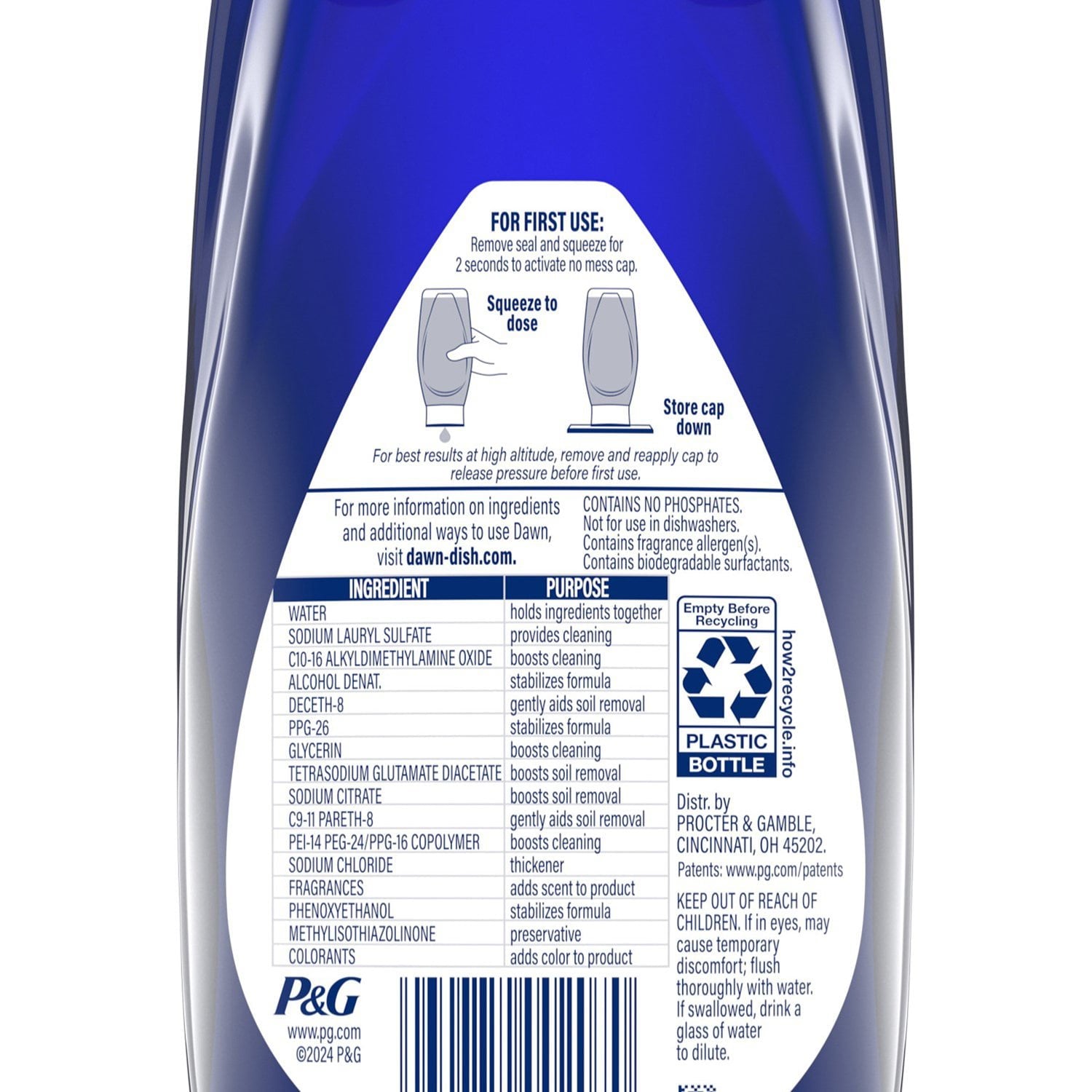 던 이지 스퀴즈 플래티넘 주방세제 Fresh Rain 4팩 / 97.2fl oz