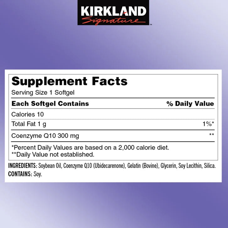 커클랜드 코큐텐 300mg – 고함량 심장 기능 지원, 100소프트젤