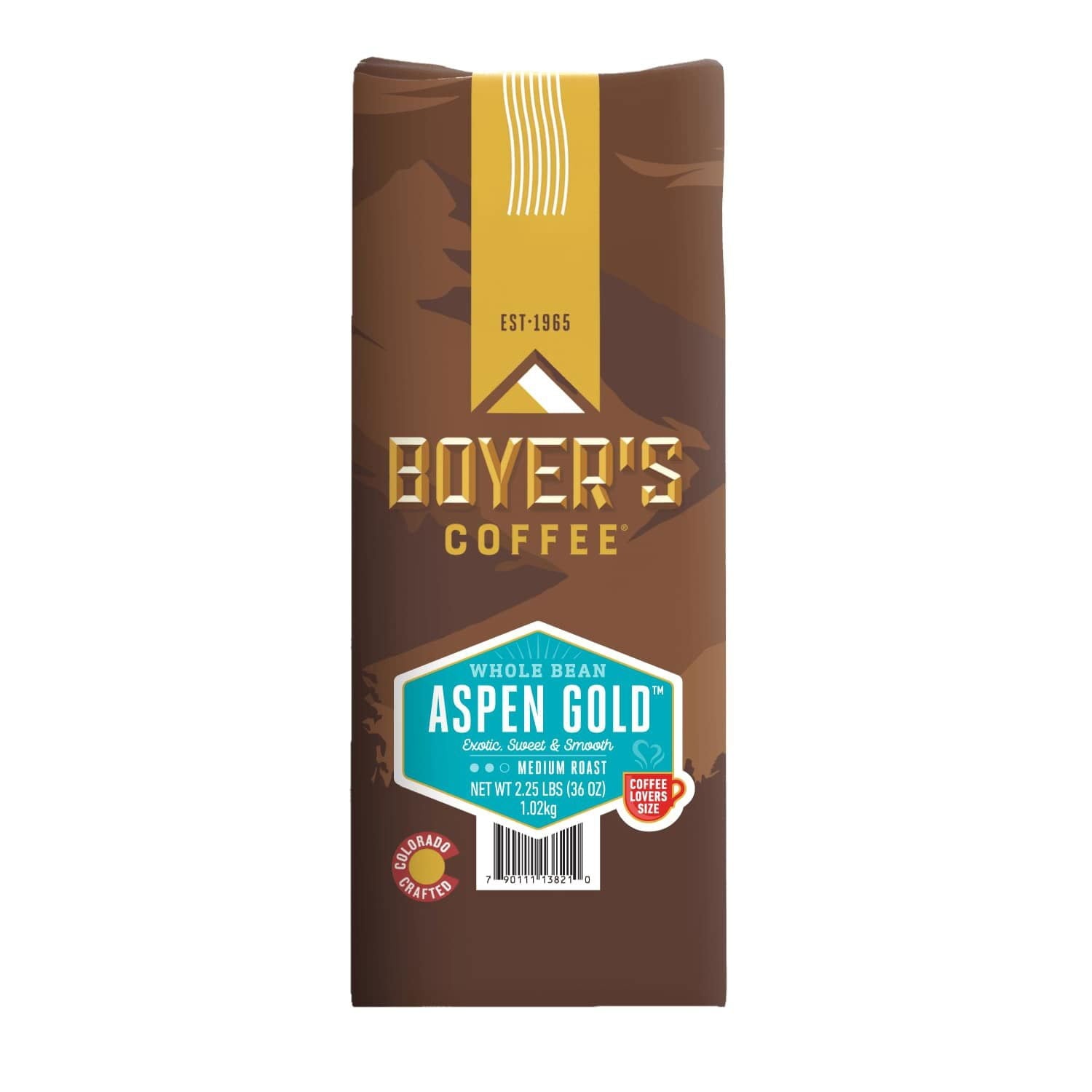 보이어스 커피 애스펜 골드 미디엄 로스트 홀빈 36 oz – 고소함과 부드러움의 균형 잡힌 미디엄 로스트