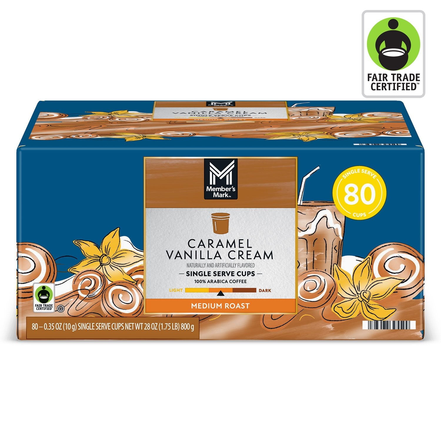 멤버스마크 캐러멜 바닐라 크림 미디엄 로스트 캡슐 80 ct – 달콤한 디저트 향 커피